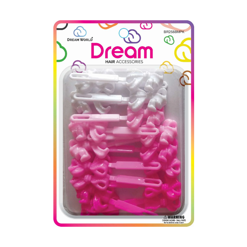 Dream Barrettes #88 Curly Ribbon -Mixed Pink - BR2588MPK