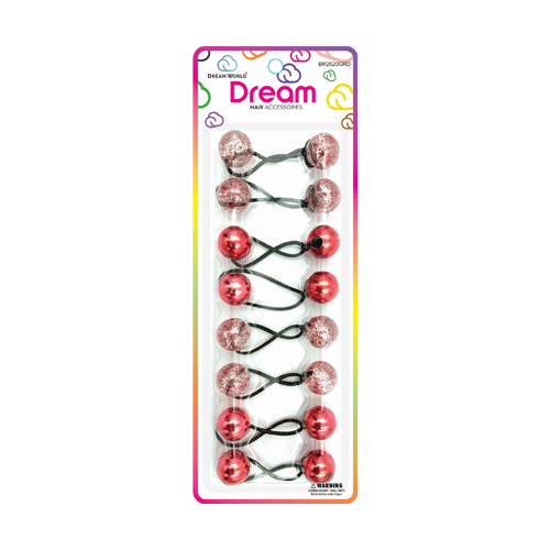 Dream Ponytail Holders 20MM 10 PC - Glitter Red - BR2620GRD