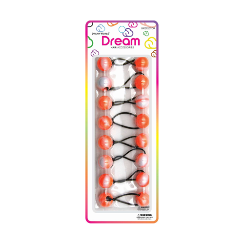 Dream Ponytail Holders 20MM 8 PC - Two Tone Orange - BR2620TOR