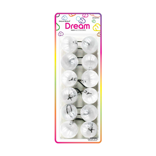 Dream Ponytail Holders 30MM 6 PC - Clear - BR2630C