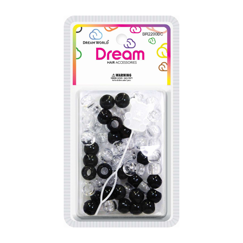 Dream Beads 12MM 60 PC BK/CLR - BR2200BC
