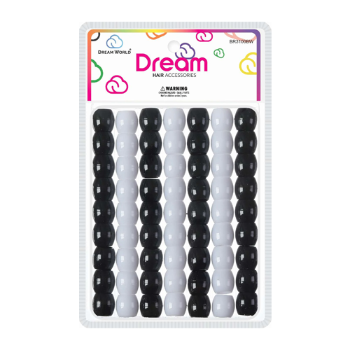 Dream Beads 16MM 62 PC Black White - BR3100BW