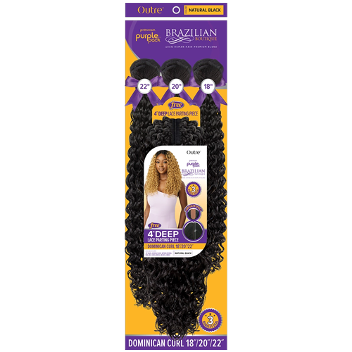Purple Pack Brazilian Boutique Dominican Curl 18" 20" 22"