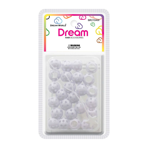 Dream Beads Dots 15MM 24 PC White - BR2104W