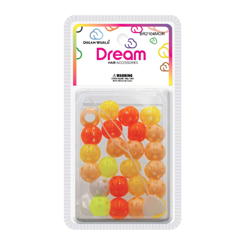 Dream Beads Dots 15MM 24 PC Mixed Orange - BR2104MOR