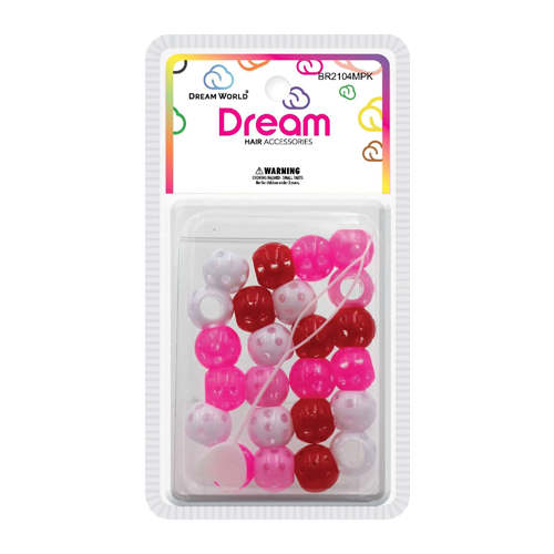 Dream Beads Dots 15MM 24 PC Mixed Pink - BR2104MPK