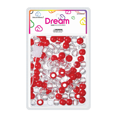 Dream Beads 14MM 120 PC Red Clear - BR3000RC