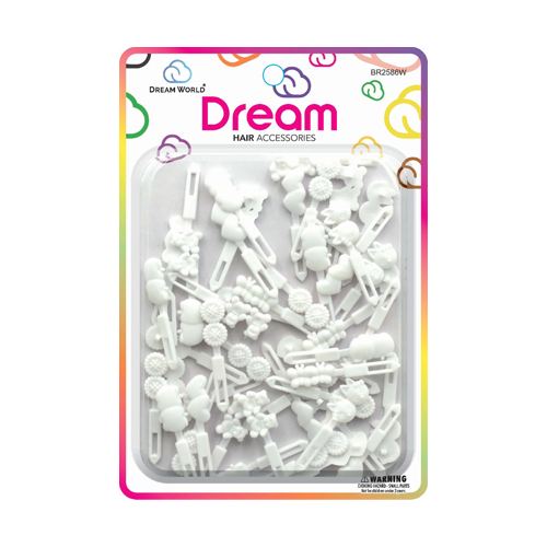 Dream Barrettes #86 Mini Mix 48 Pack White - BR2586W