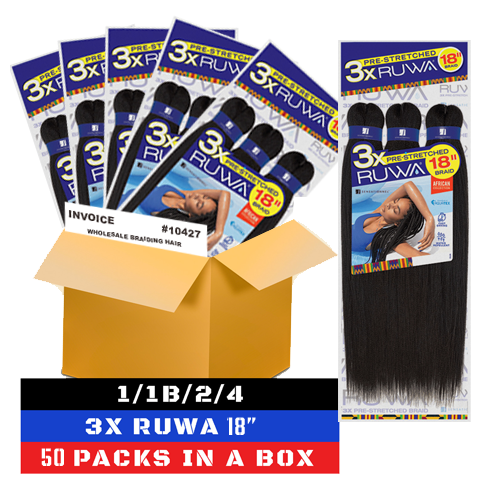 [BOX DEAL] - 3X RUWA X-Pressions Braiding Hair 18" (50PKS / Box)