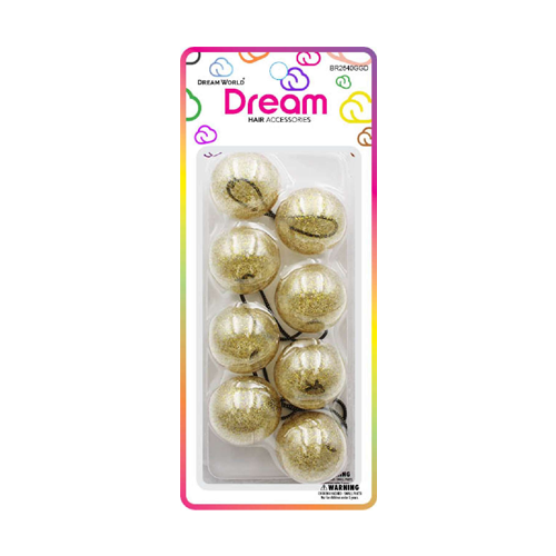 Dream Ponytail Holders 40MM 4 PC - Glitter Gold - BR2640GGD