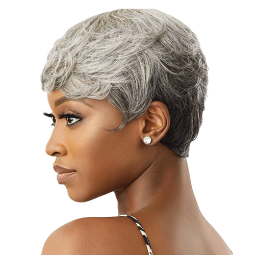 Outre - Human Hair - Fab & Fly Full Cap Wig - Gray Glamour - Addison