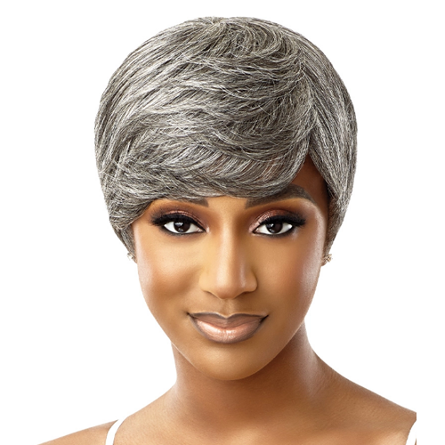 Outre - Human Hair - Fab & Fly Full Cap Wig - Gray Glamour - Asha