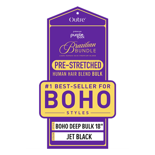 Outre Purple Pack Brazilian Prestretched Loose Deep Bulk Boho Braiding Hair 18"