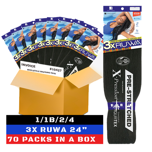 [BOX DEAL] - 3X RUWA X-Pressions Braiding Hair 24" (70PKS / Box)