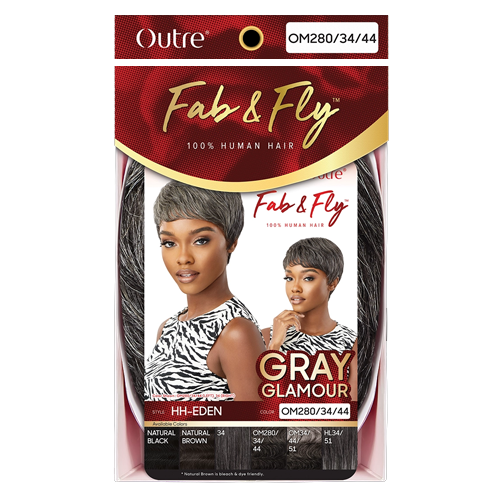 Outre - Human Hair - Fab & Fly Full Cap Wig - Gray Glamour - Eden