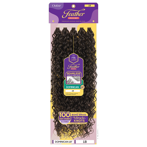 Purple Pack Brazilian Feather Dominican 18"