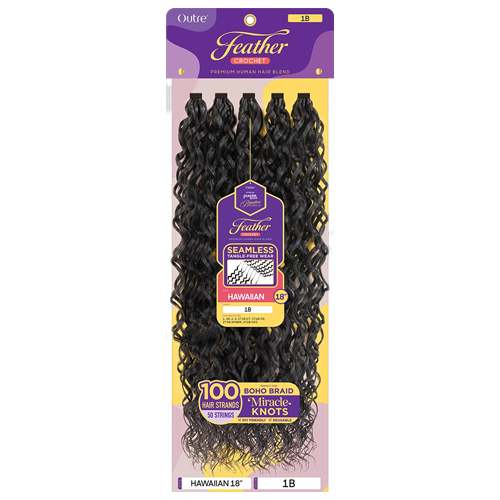 Purple Pack Brazilian Feather Hawaiian 18"