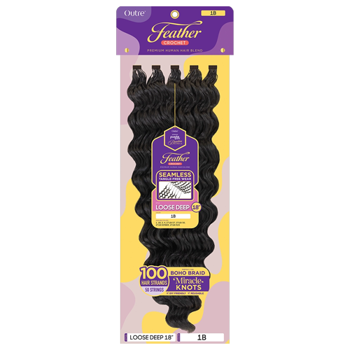 Purple Pack Brazilian Feather Loose Deep 18"