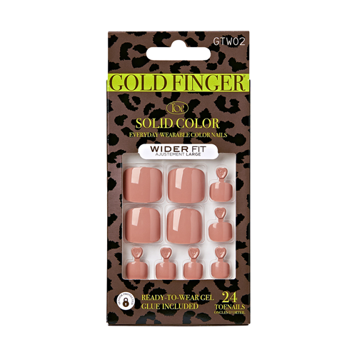 Kiss Gold Finger Wider Fit Toe Nails - 2 Pack