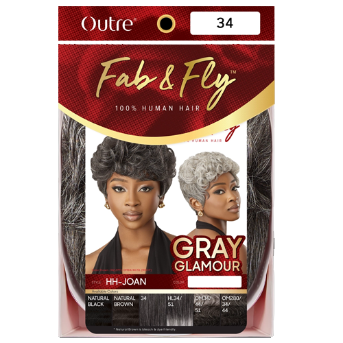 Outre - Human Hair - Fab & Fly Full Cap Wig - Gray Glamour - Joan