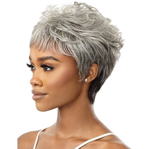 Outre - Human Hair - Fab & Fly Full Cap Wig - Gray Glamour - Theodora