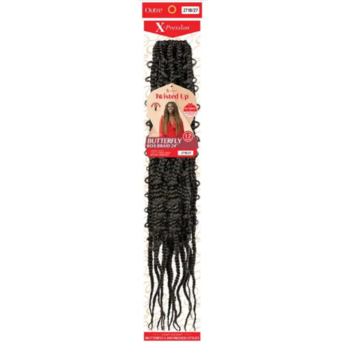 X-Pression Twisted Up Butterfly Jungle Box Braid 24"